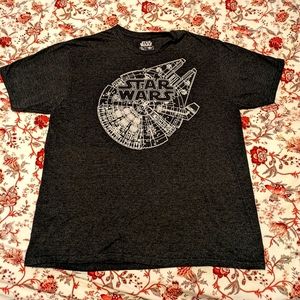 Men's 2X Charcoal Grey Super Soft Star Wars Millennium Falcon Tee
